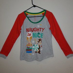 Disney Christmas Chipmunks Baseball Shirt MEDIUM